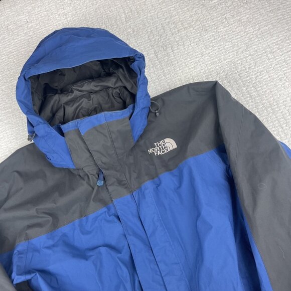 Vintage Y2K The North Face Shell Jacket Men L Blue/Grey Full Zip Hyvent Hooded - Picture 4 of 16